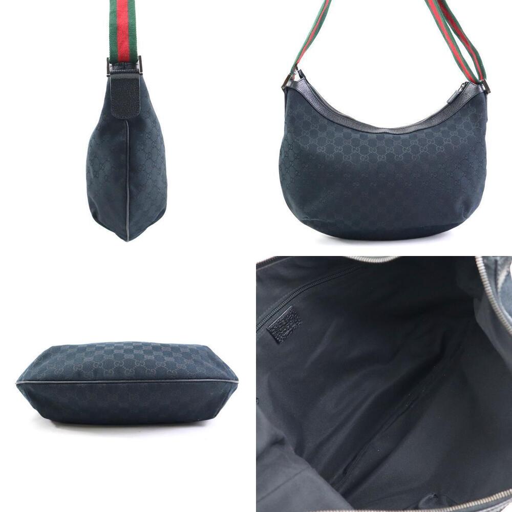 Gucci Crossbody Black Canvas Shoulder GG Bag Black